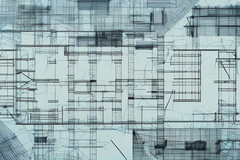 A construction site with marked areas for trenches