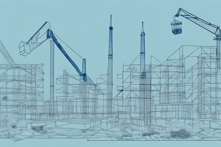 A landscape featuring a construction site in the small town of grenderich