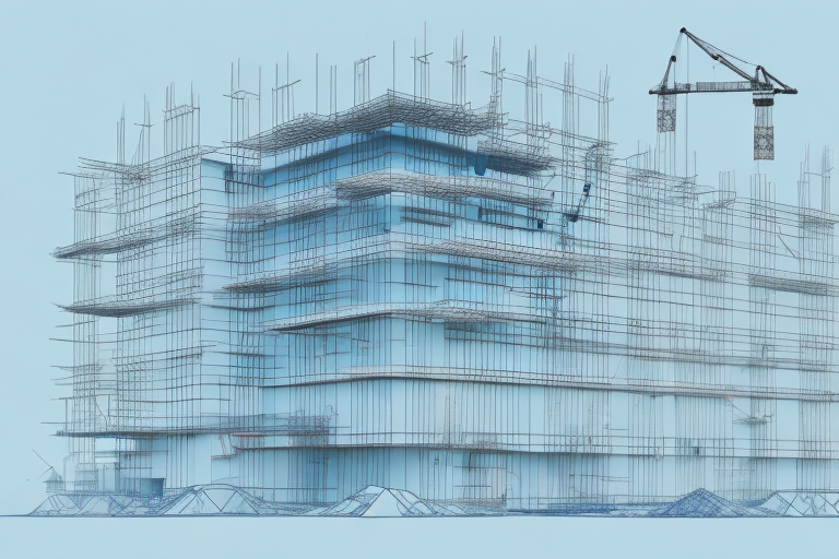 A construction site in grebenau with visible building blueprints and a stamp of approval