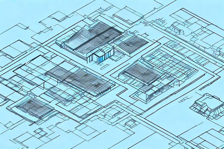 The griesingen landscape with architectural blueprints and a construction site