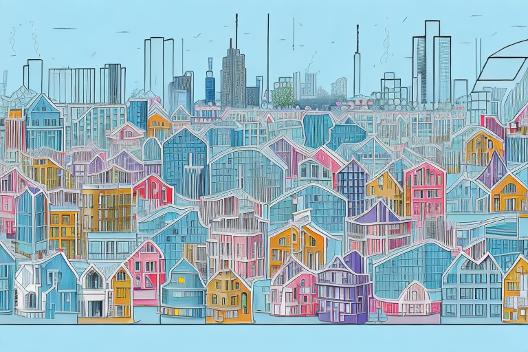 A detailed and colorful cityscape of gröningen