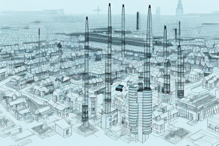 The town of großaitingen with various buildings under construction