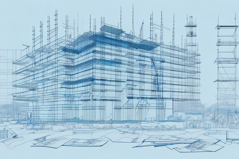 A construction site in the town of langenau with various building tools