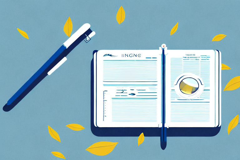 A detailed and organized ledger book with a magnifying glass hovering over it