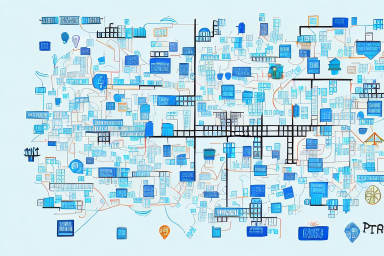 A detailed property map with various symbols and icons that represent common abbreviations used in property maps