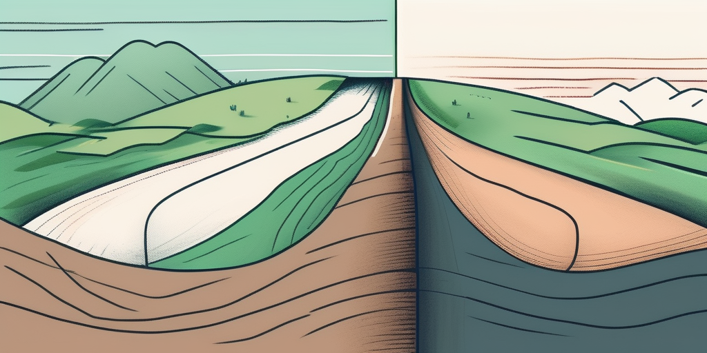 A piece of land divided into two equal halves