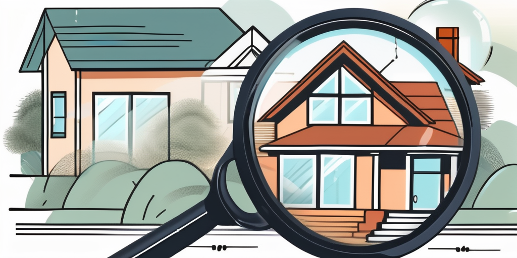 A magnifying glass hovering over a house