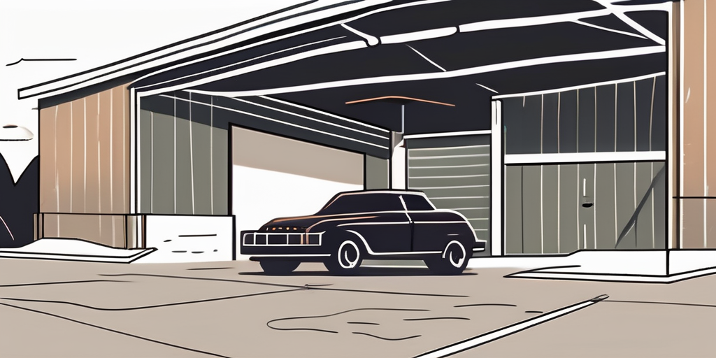 A garage located on leased land with a contract placed on the foreground