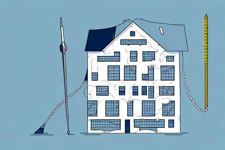 A german house with a measuring tape wrapped around it