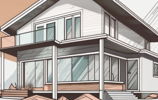 An existing house with a new addition being built