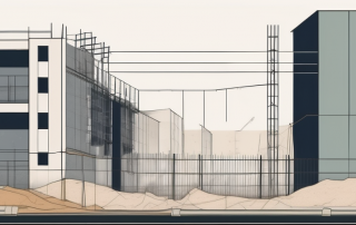 A construction site on the edge of a property