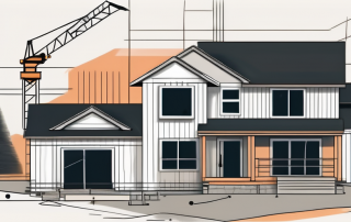 A house under construction with visible additional parts being built