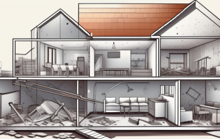 A house being dismantled piece by piece