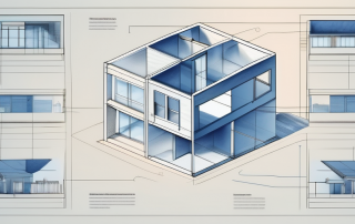 A blueprint featuring different sections or compartments