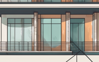 A balcony with clearly marked distance spaces around it
