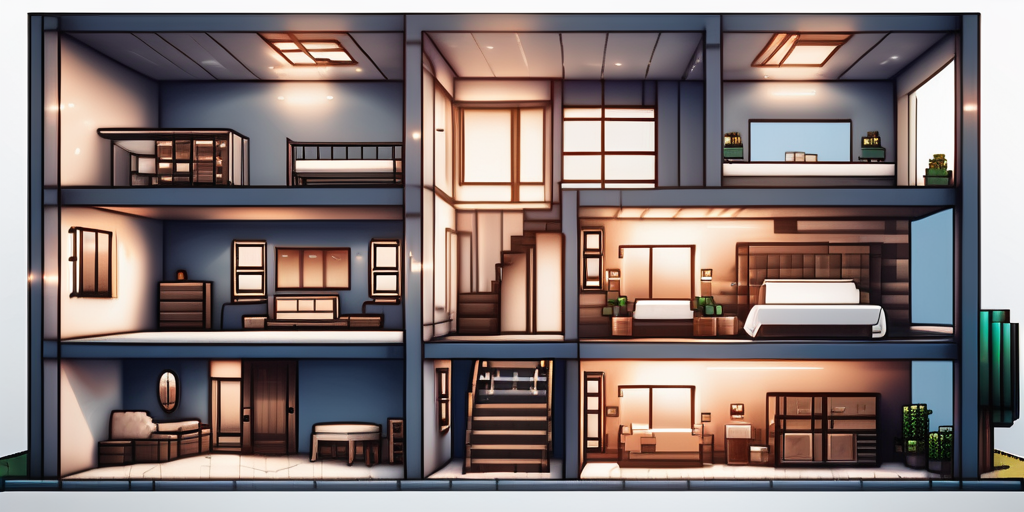 A detailed blueprint for a house in the minecraft game