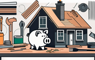 A home in mid-renovation with various tools and materials scattered around