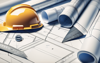 A detailed architectural blueprint of a building