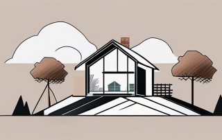 A piece of land with a house being constructed on it