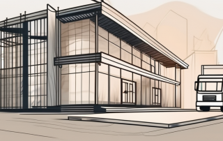 A building under construction with a clipboard in the foreground