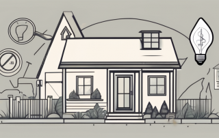 A house with a 'for sale' sign in the front yard