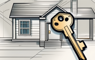 A key entering a fully constructed and furnished house
