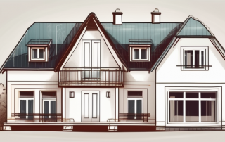 A typical bavarian house with a measuring tape wrapped around it