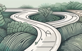 A winding path splitting into two different directions