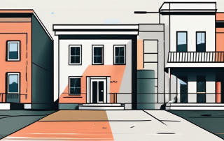 A residential neighborhood with one house under construction