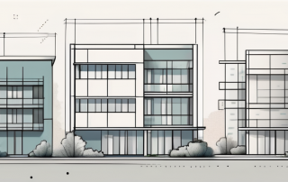 Two neighboring properties with a clear space in between