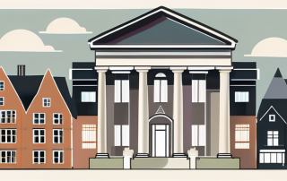 A german courthouse with a scale of justice in the foreground