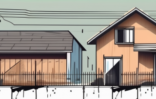 Two neighboring houses separated by a fence