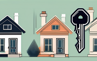 A house with a sold sign in front and a set of keys on top of a contract