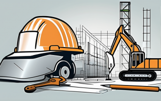 A construction site with various tools