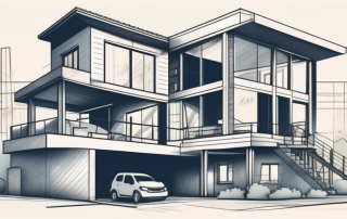 A house under construction with visible structural changes and upgrades