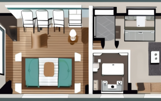 A detailed floor plan with various rooms labeled in german