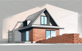 A house under construction with visible brickwork