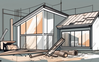 A house under construction with an extension being added