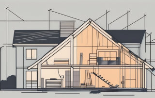 A house undergoing construction with visible extension areas