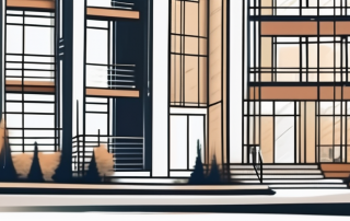 A residential building under construction with a clipboard and pen in the foreground