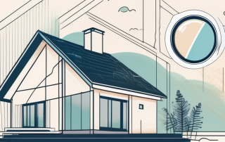 A house with a magnifying glass hovering over it