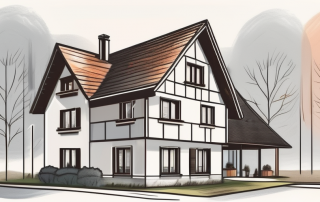 A traditional german house with a deed or contract next to it