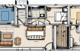 A detailed blueprint of an apartment with various sections clearly marked
