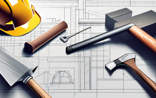 Various construction tools like a hammer