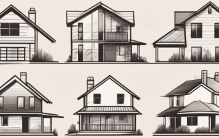 A house with different sections such as a roof