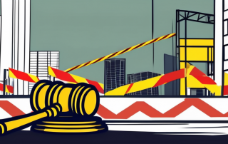 A construction site with unfinished buildings