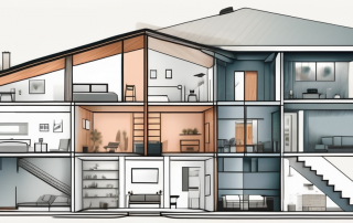 A cross-section of a house