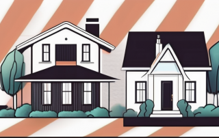 A house with a for sale sign in the front yard