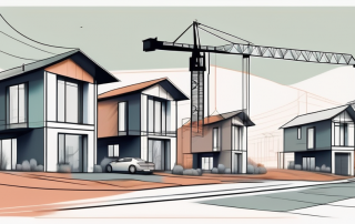 A residential area with houses close together