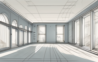 A room with various windows